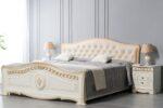 Азалия Кровать 900 с мягким изголовьем Белая ПВХ 1