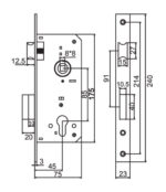 Замок врезной Ренц LBB 8545-2/1 SB 2