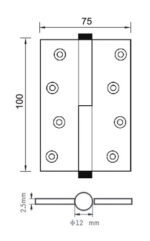 Петля врезная (правая) Ренц INR 100 FH AС 2