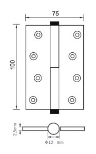 Петля врезная (правая) Ренц INR 100 FH AС 2