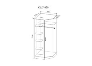 Софи Шкаф угловой СШУ 860.1 Цвет: Белый глянец Дуб сонома 2