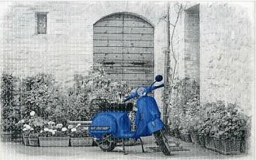 Декор Скутер синий 1