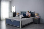 Спальня модульная  Луиза  NEW (МДФ, Эмаль Серый Графит) Декор Золото 2